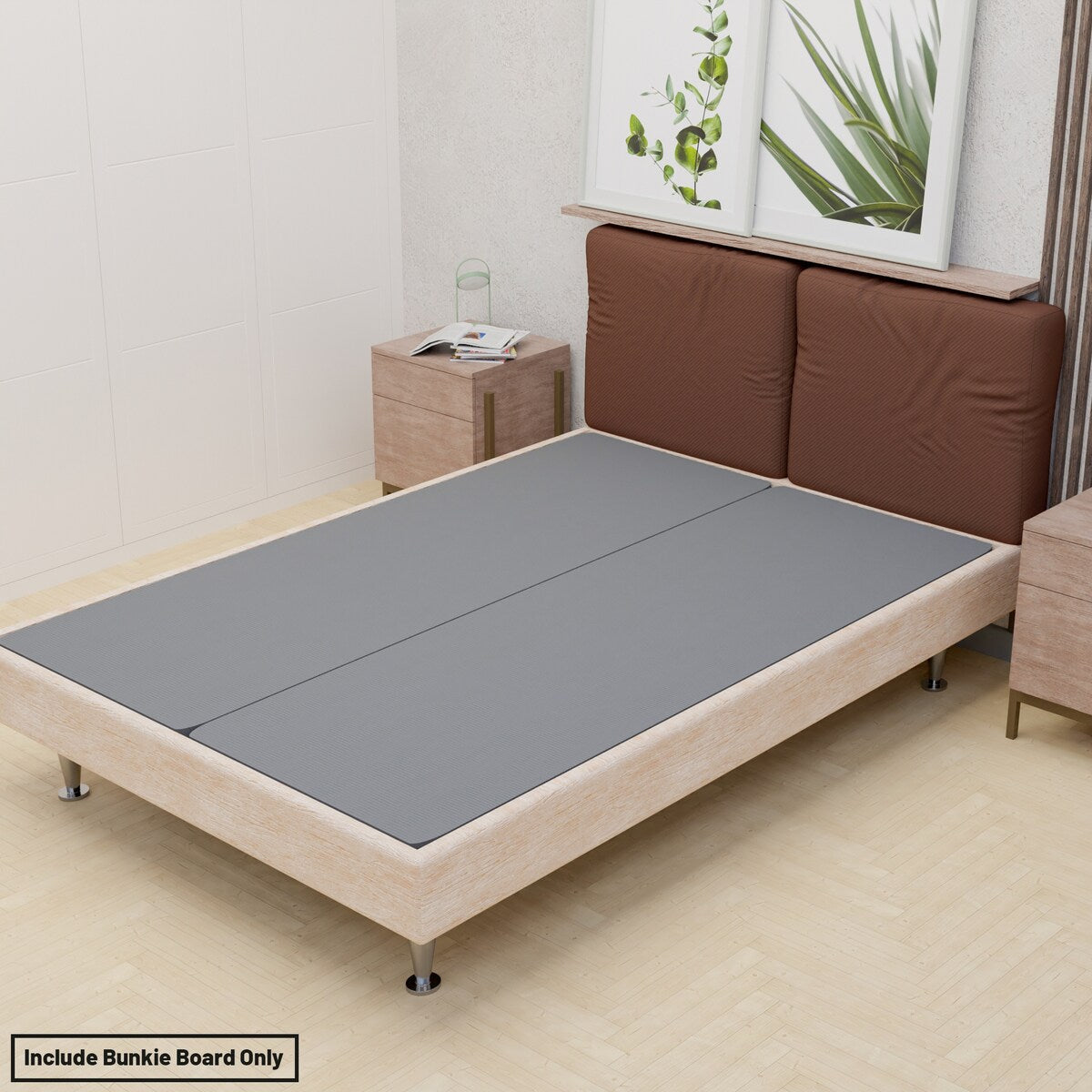 1.5-Inch Fully Assembled Bunkie Board For Mattress/Bed Support, Set Of 2 - Grey