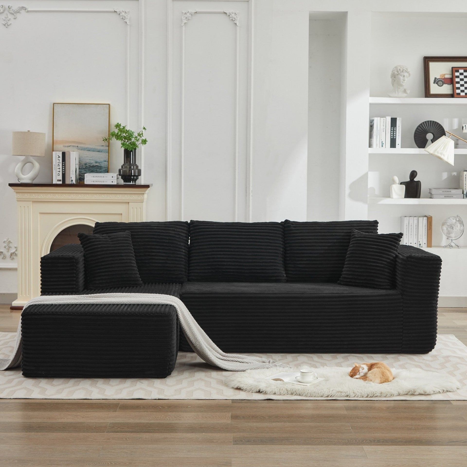 106 Cloud Sectional Couch L-Shape With Left Facing Chaise,Deep Seat Modern Modular Sofa For Living Room,No Assembly Required