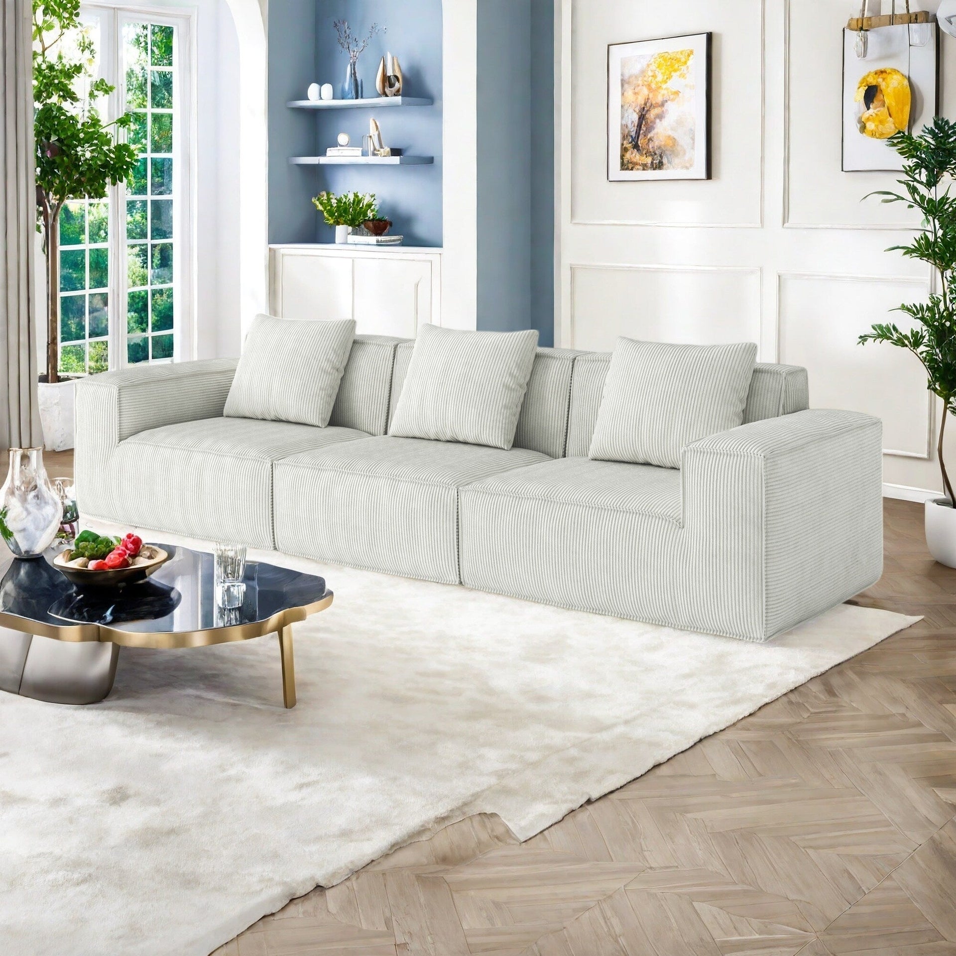 118 Foam 4-Seater Sofa with NASA-Grade High-Density Foam, No-Assembly Design, Plush Reclining Seats