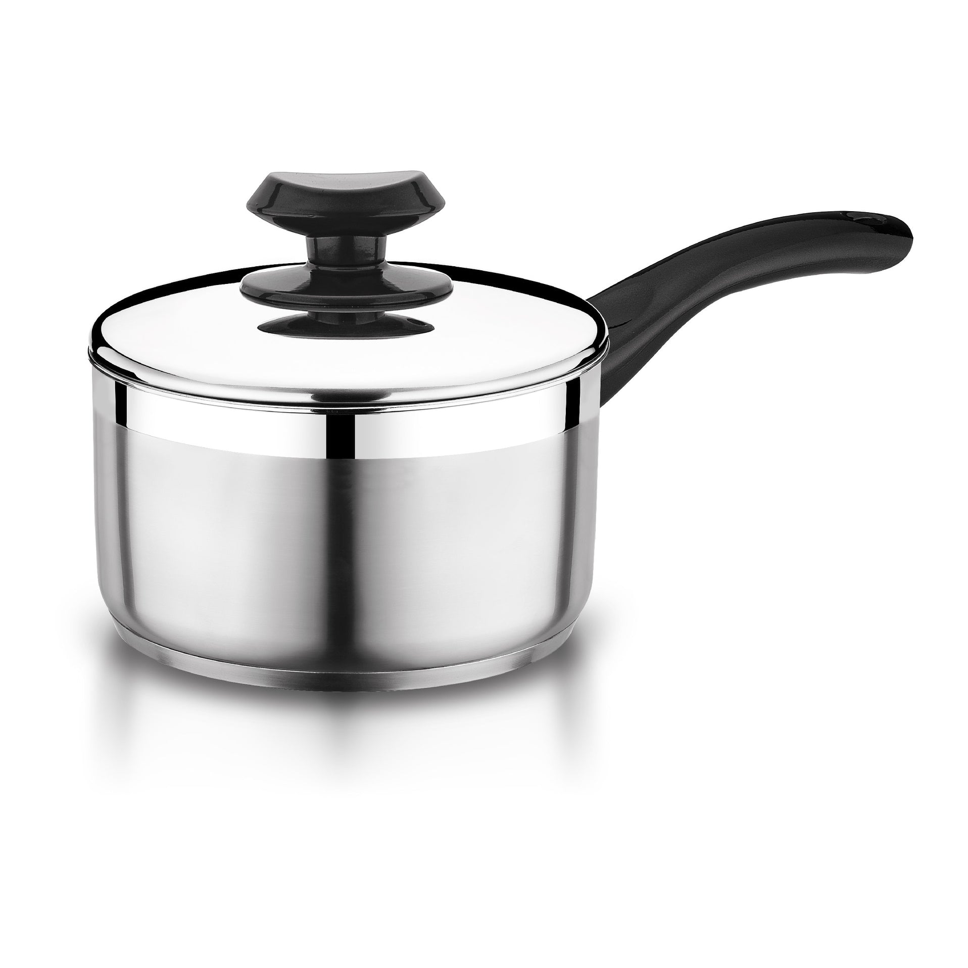YBM Home Professional Chef’s 18/10 Stainless Steel Sauce Pot Covered Tri-Ply Capsule Base With Handle, Induction Compatible