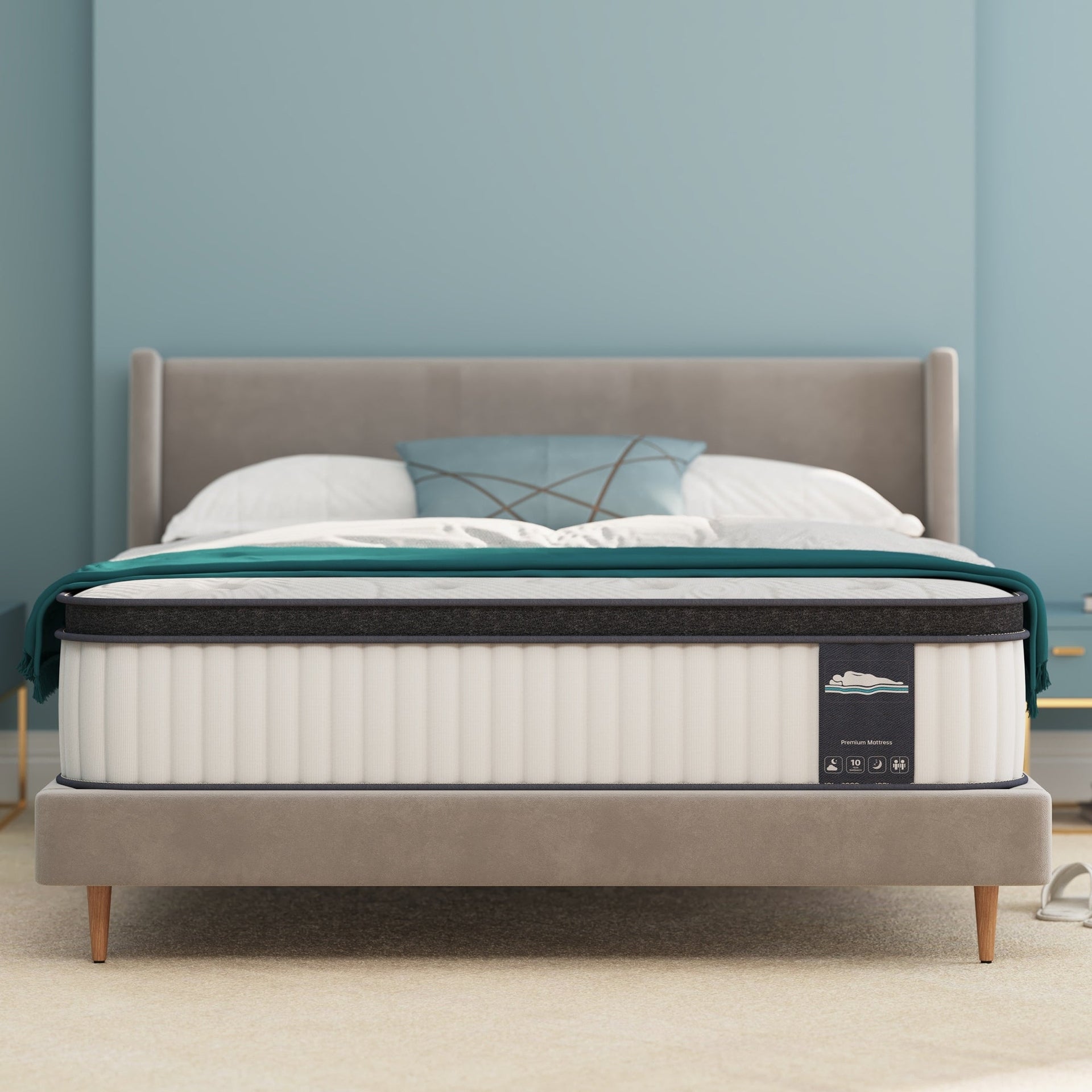 12 Hybrid Memory Foam and Pocket Spring Mattress, Mattress in a Box