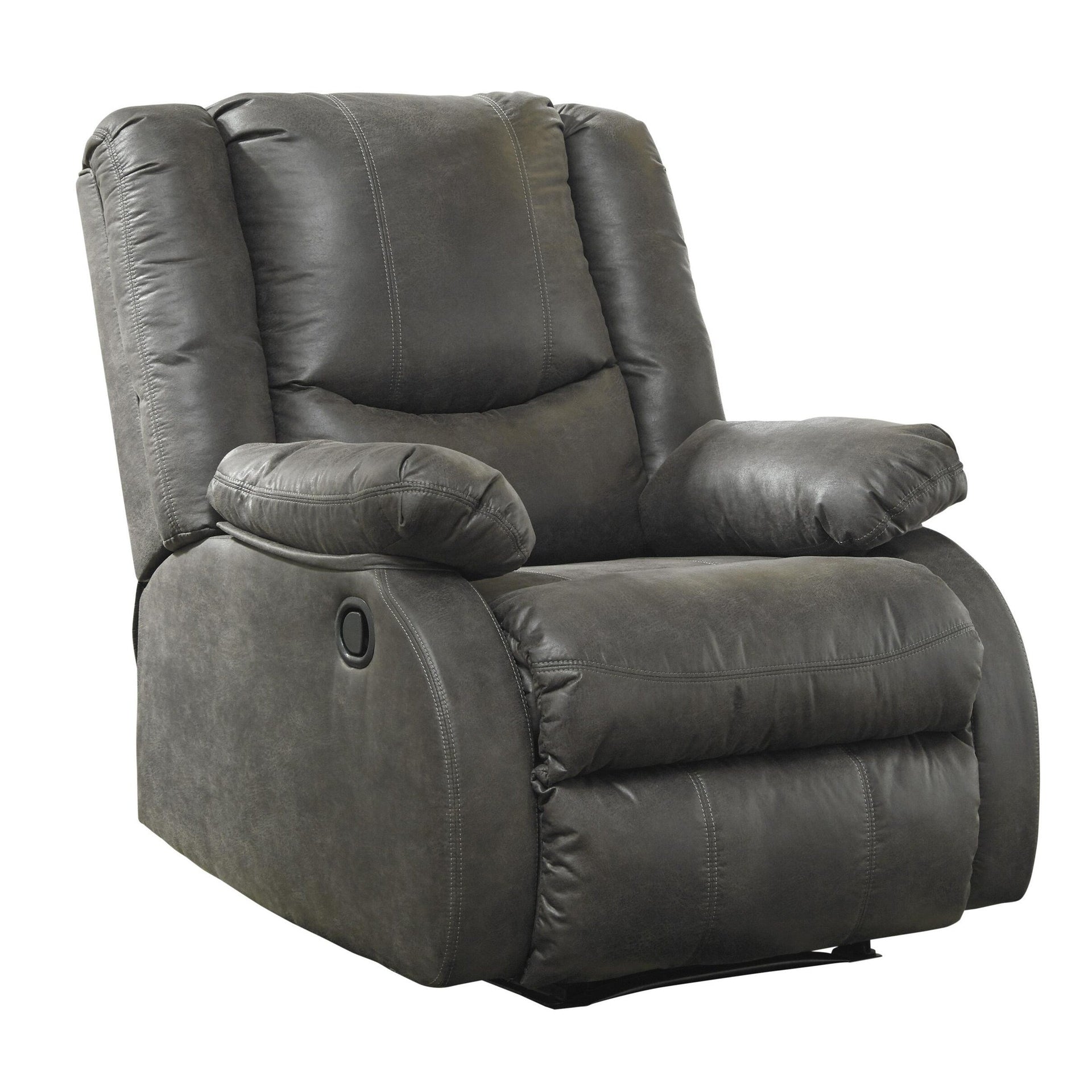 Wooden Zero Wall Recliner with Pillow Top Arms and Tufted Back, Gray
