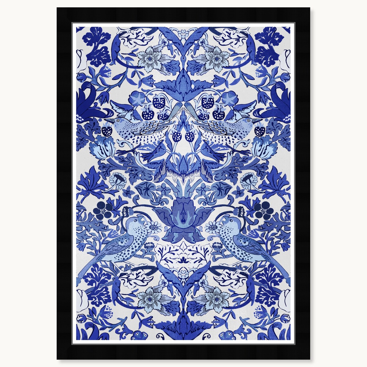 Wynwood Studio Tropical Collage Blue Framed Tropical Chinoiserie Art Prints
