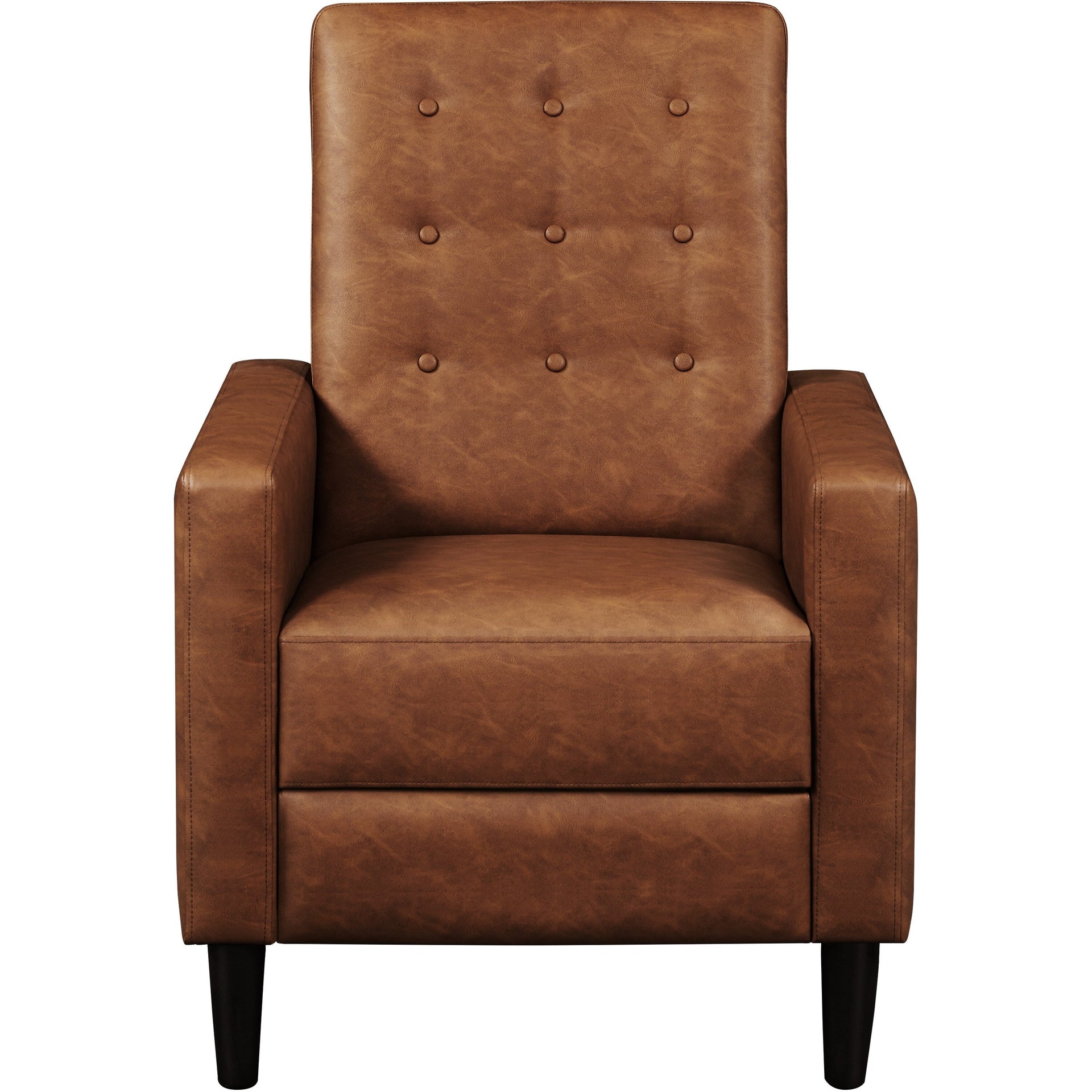 Yaheetech Modern Faux Leather Recliner Adjustable Back  Footrest Tufted Upholstered Sofa