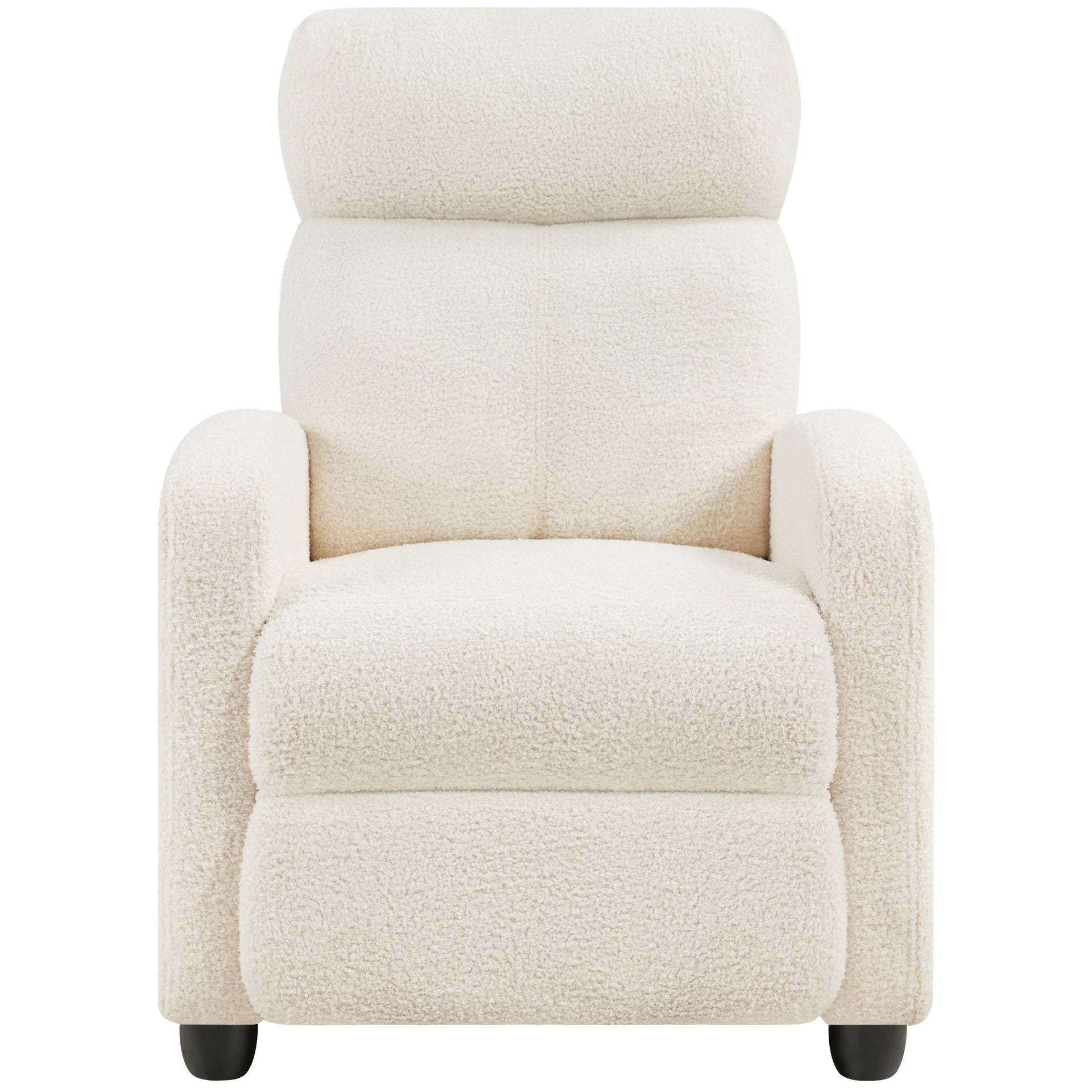 Yaheetech Upholstered Boucle Recliner Sofa Adjustable Reclining Chair, Ivory