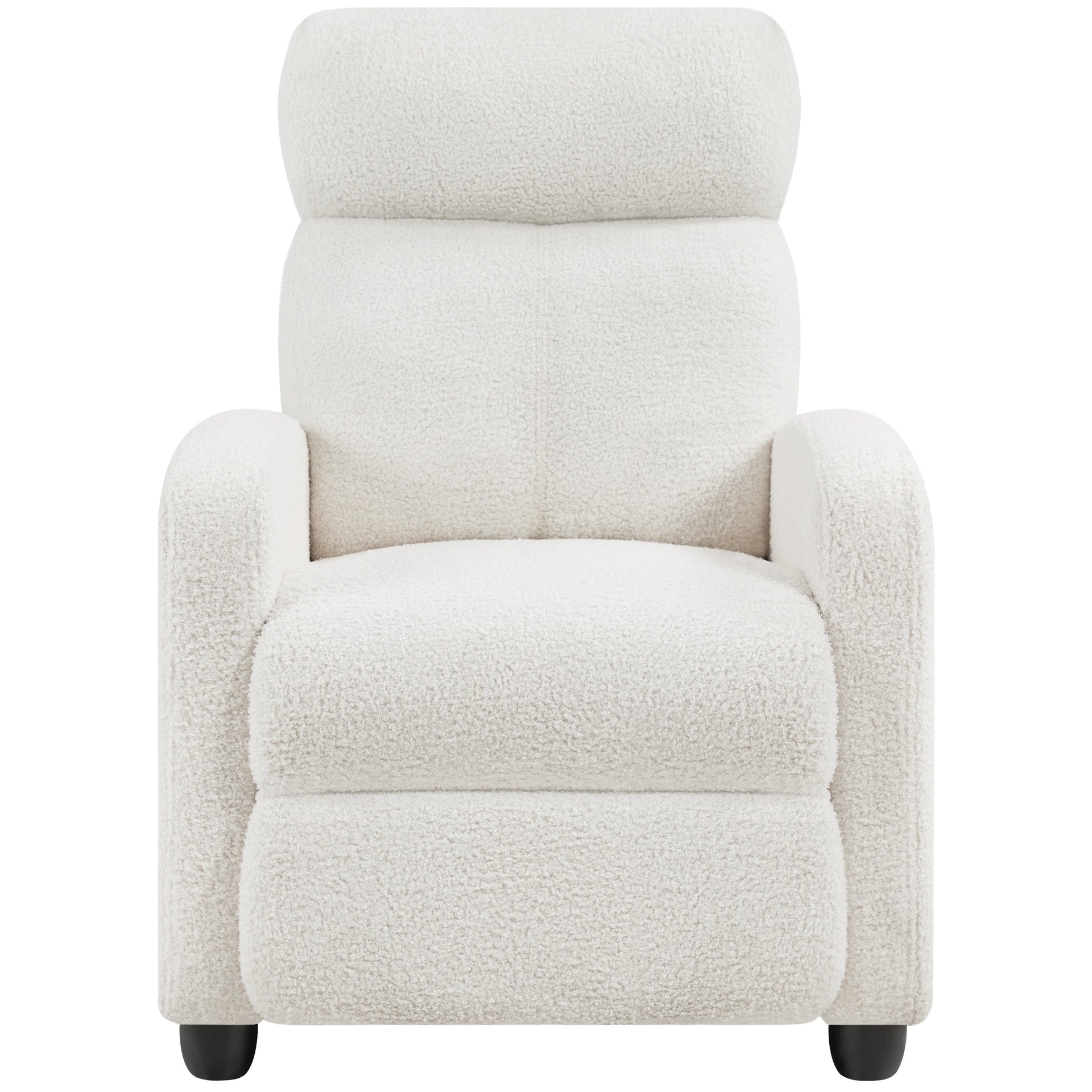 Yaheetech Upholstered Boucle Recliner Sofa Adjustable Reclining Chair, Ivory