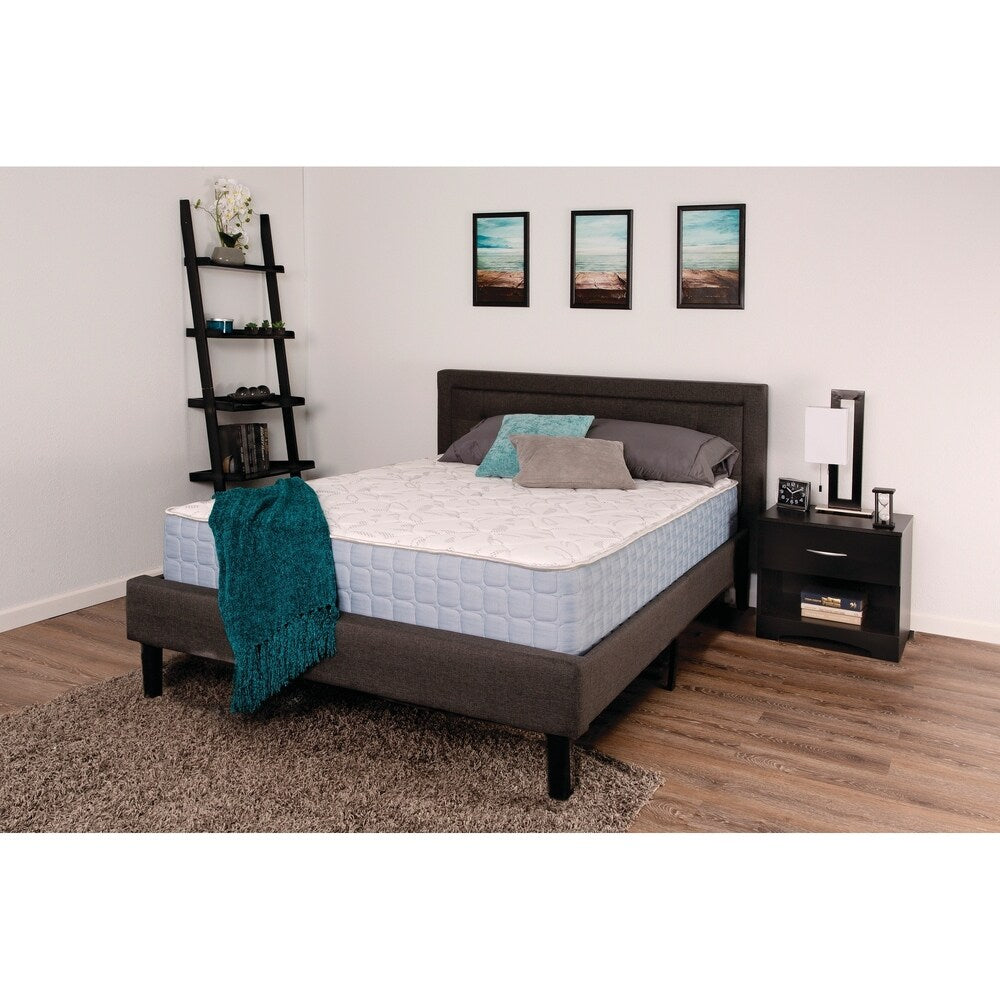 Zeina Blue and Off-White 10 Eastern King Mattress