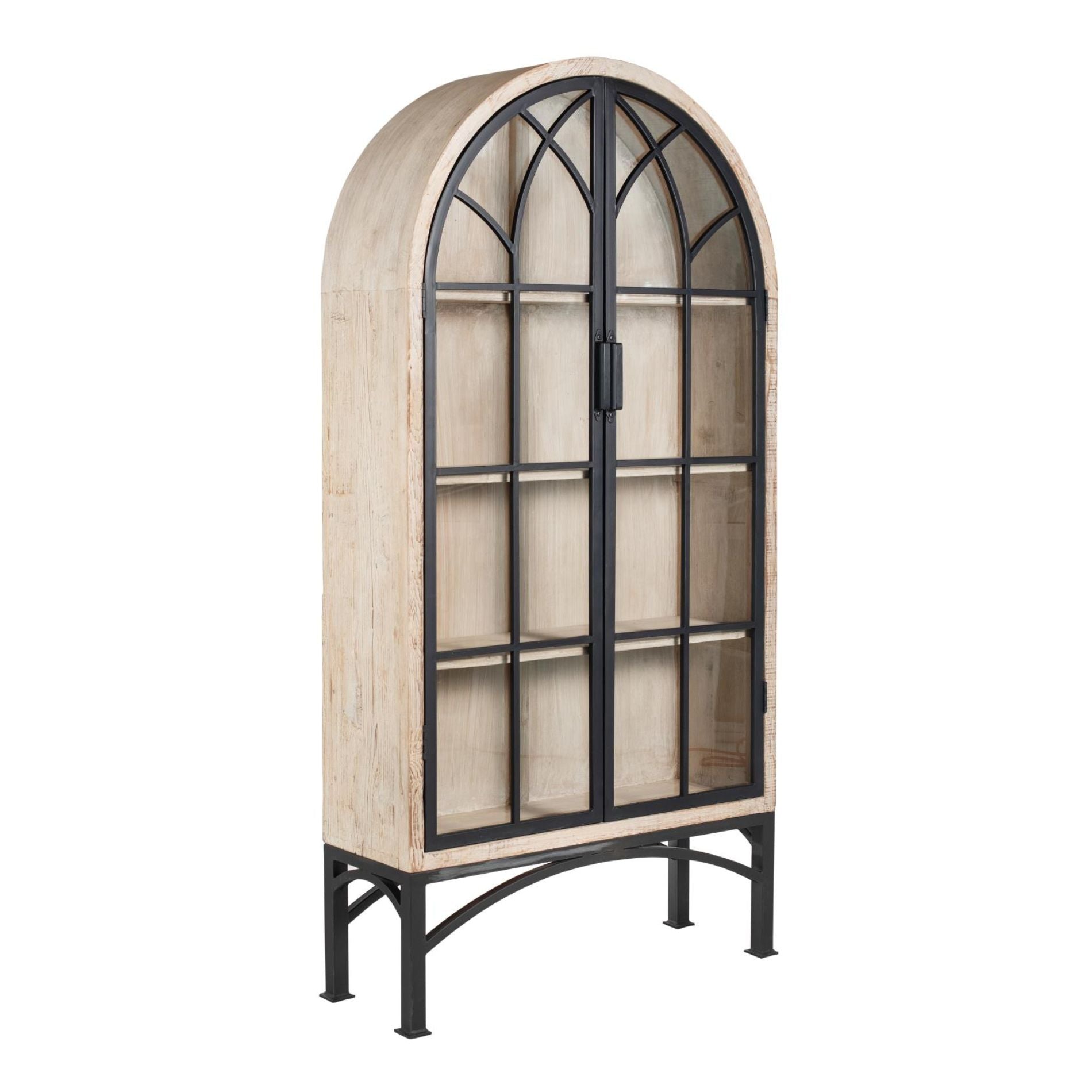 Vickie Arched Cabinet - White Wash