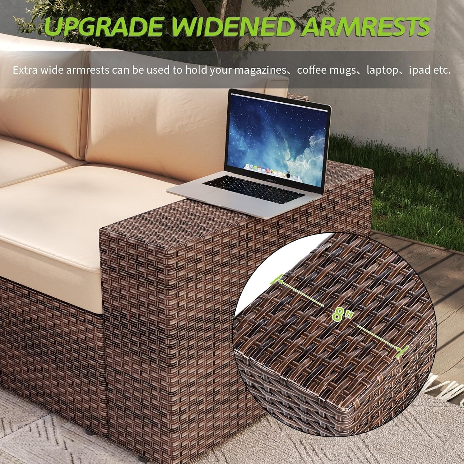 10-Piece Wicker Sectional Sofa Set