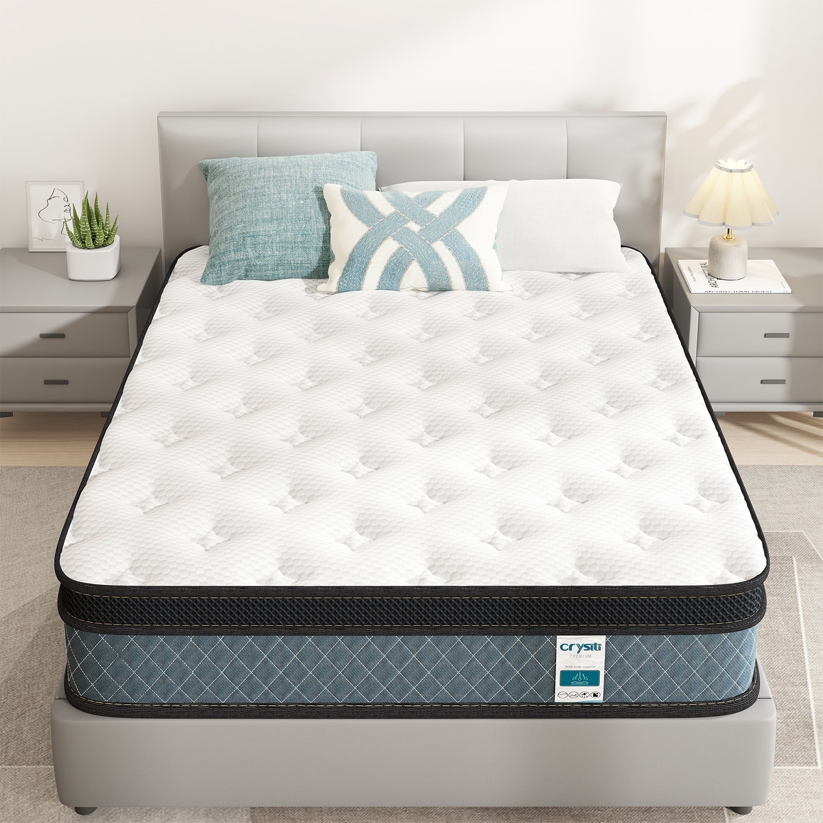 10-inch Memory Foam Mattress and Pocket Spring - White