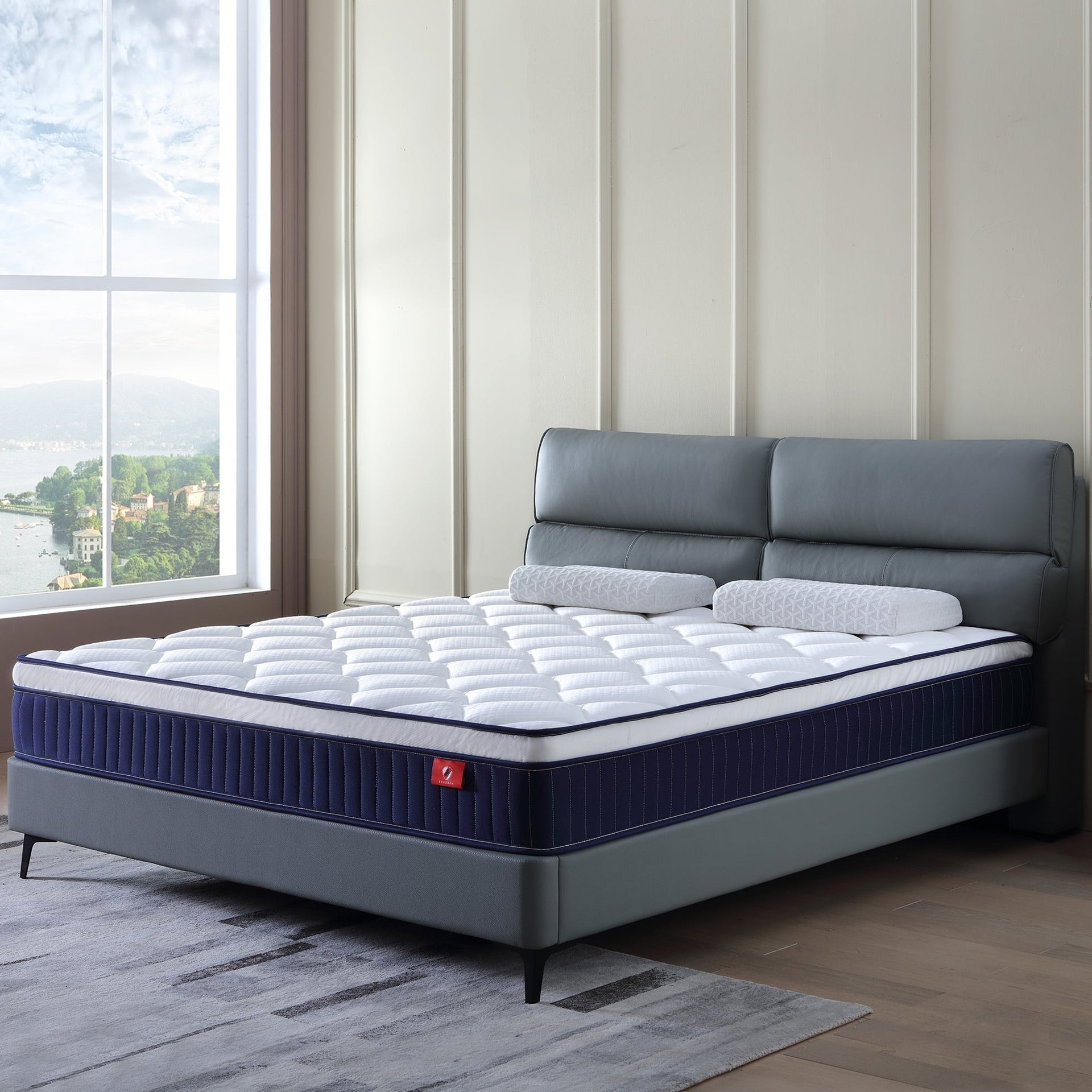 10/12 Plush Memory Foam Pocket Spring Hybrid Mattress In A Box With Certipur-US Certified Memory Foam