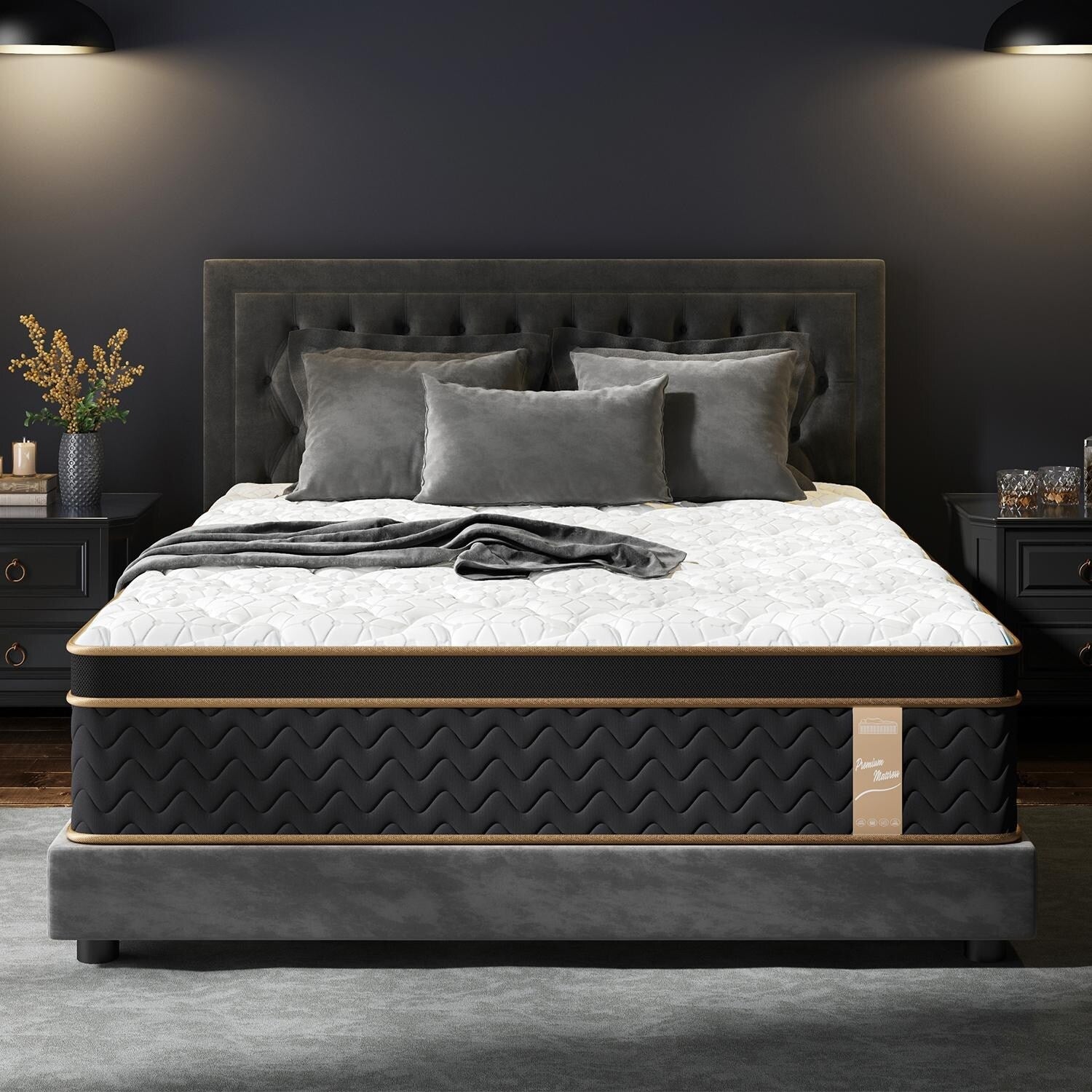 10 Twin Plush Hybrid Mattresses with Encased Coils&Gel Memory Foam,Fiberglass-Free,Motion Isolation-Edge Support