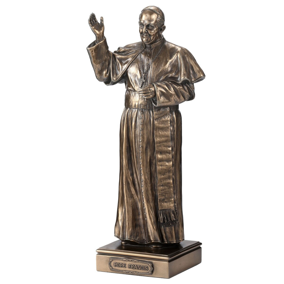 11.02 H POPE FRANCIS Cold Cast Bronze - 3.74x4.33x11.02