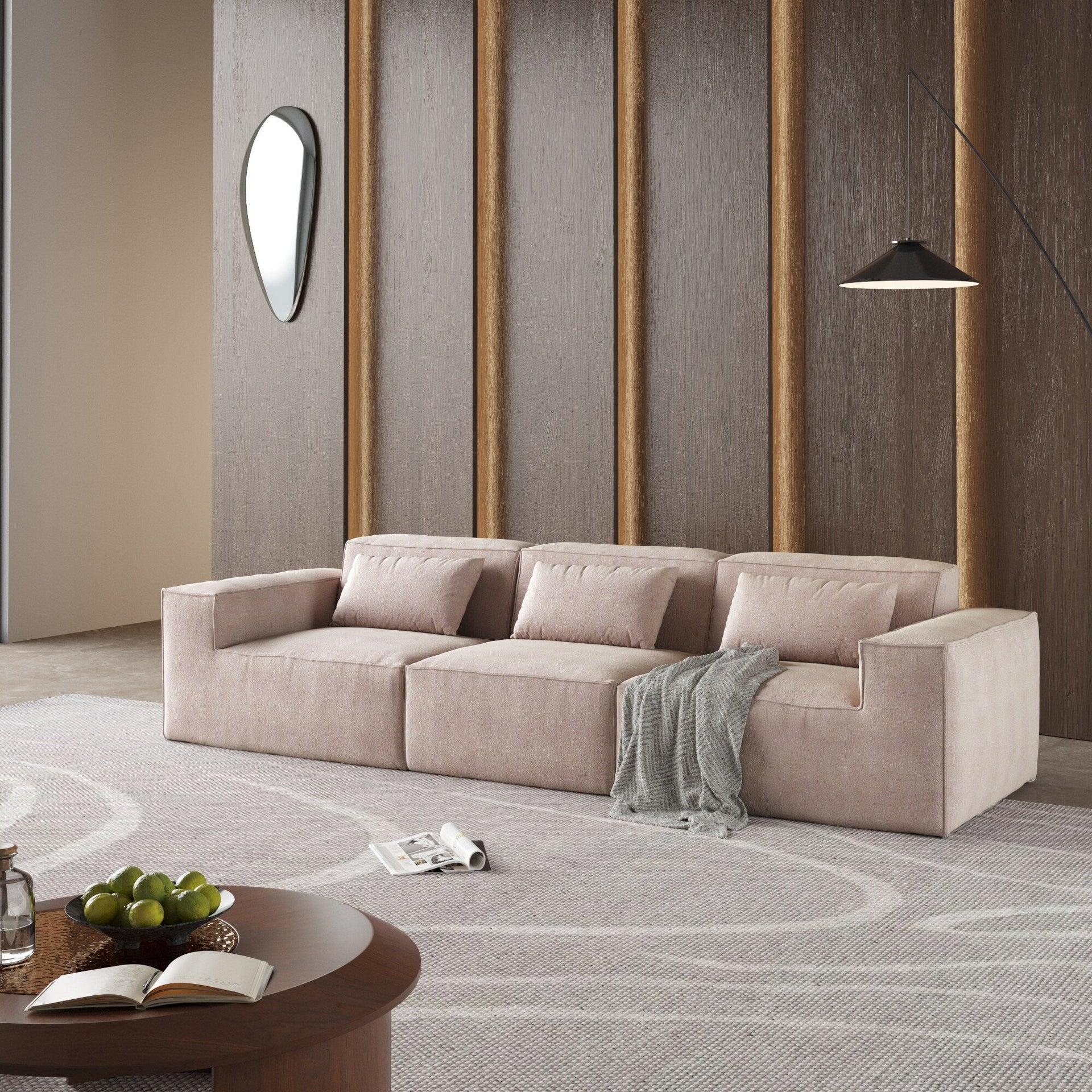 118 Modular Sectional Sofa, Huge Plus 3 Seater Cloud Couch, Modern Comfy Corduroy Couches