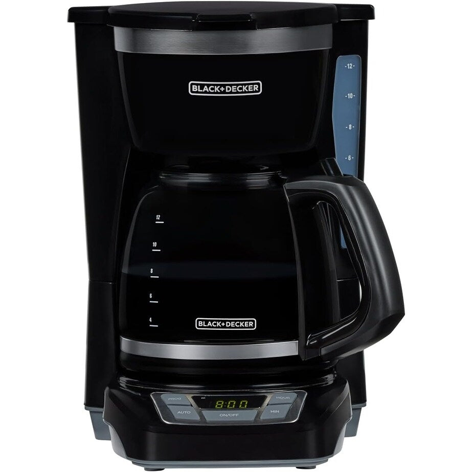 12-Cup Digital Coffee Maker, Programmable, Washable Filter, Sneak-A-Cup, Auto Brew, Keep Hot Plate, Black