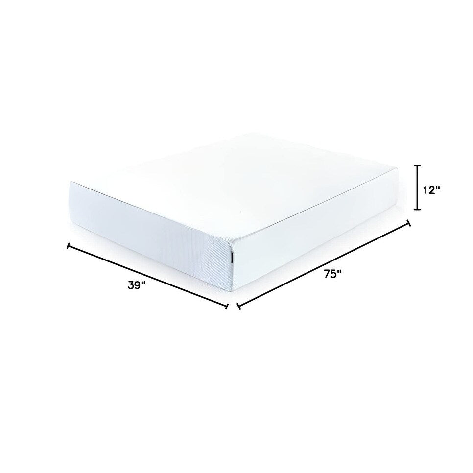 12 Inch Green Tea Cooling Gel Memory Foam Mattress, Fiberglass Free, Cooling Gel Foam, Pressure Relieving, Bed-in-a-Box, Twin