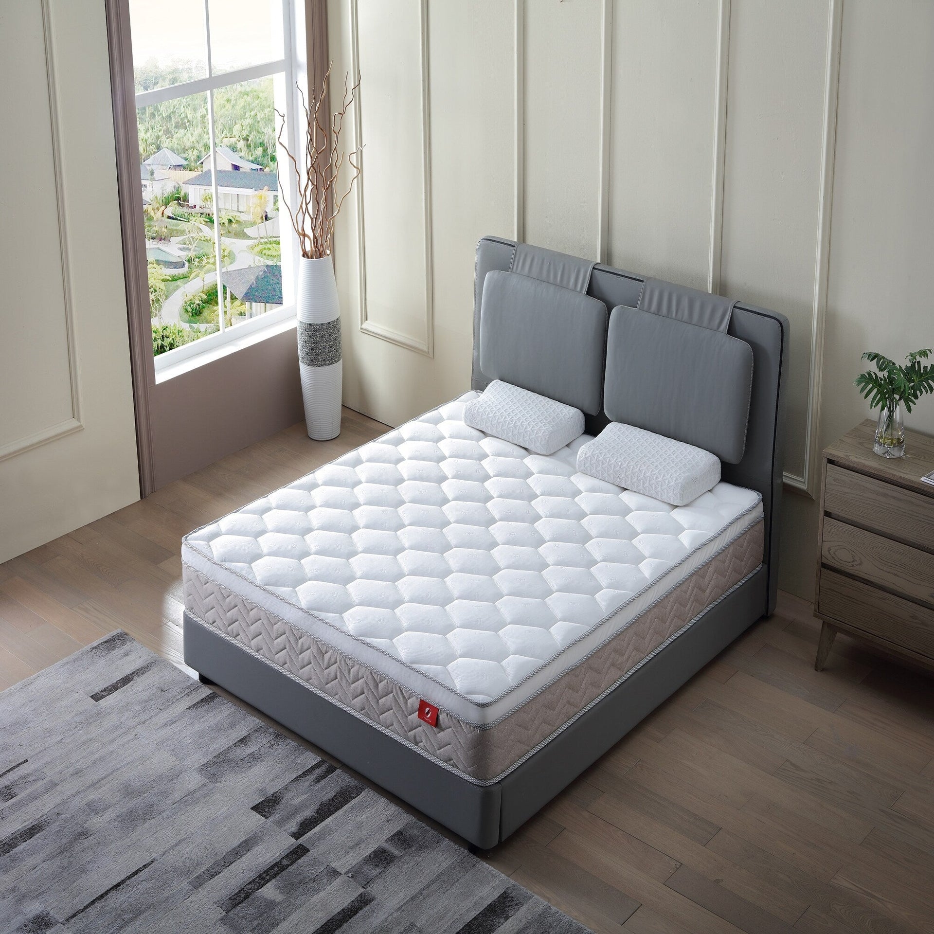 12 Inch Hybrid Mattress In A Box,Individual Pocket Coil, Medium Firm, Memory Foam Mattress