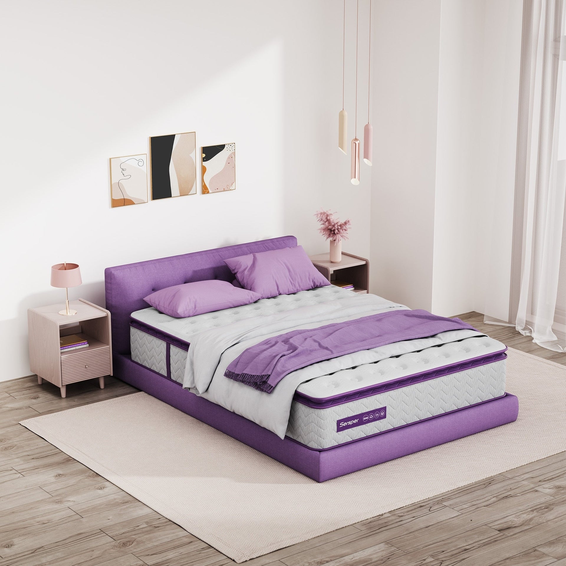 12 Inch Queen and King Memory Foam Hybrid Pillow Top- 5-Zone Pocket Innersprings Motion Isolation