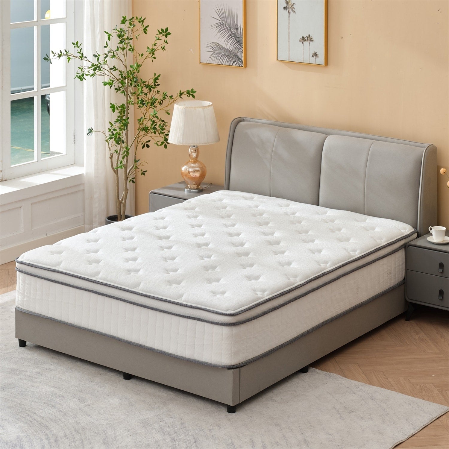 12 Inch Queen Size Mattress, Queen Hybrid Mattress, Pocketed Spring Memory Foam Mattress, Low Motion Transfer Mattress in A Box