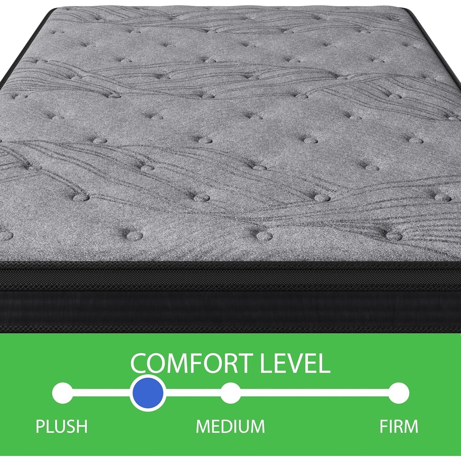 12 Inch Soft-Medium Firm Mattress with Pocket Coils,560 Individually Wrapped Coils,Minimized Motion Transfer,Mattress in a Box