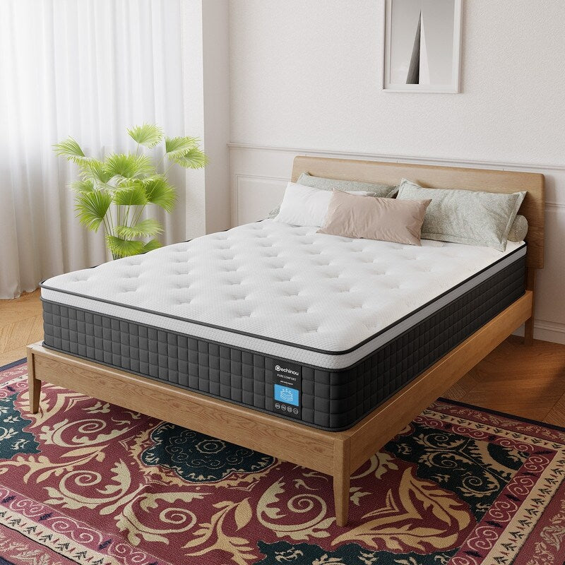 12 in Hybrid Mattress in a Box with Gel Memory Foam, Back Pain Relief & Cooling, Medium Firm Support