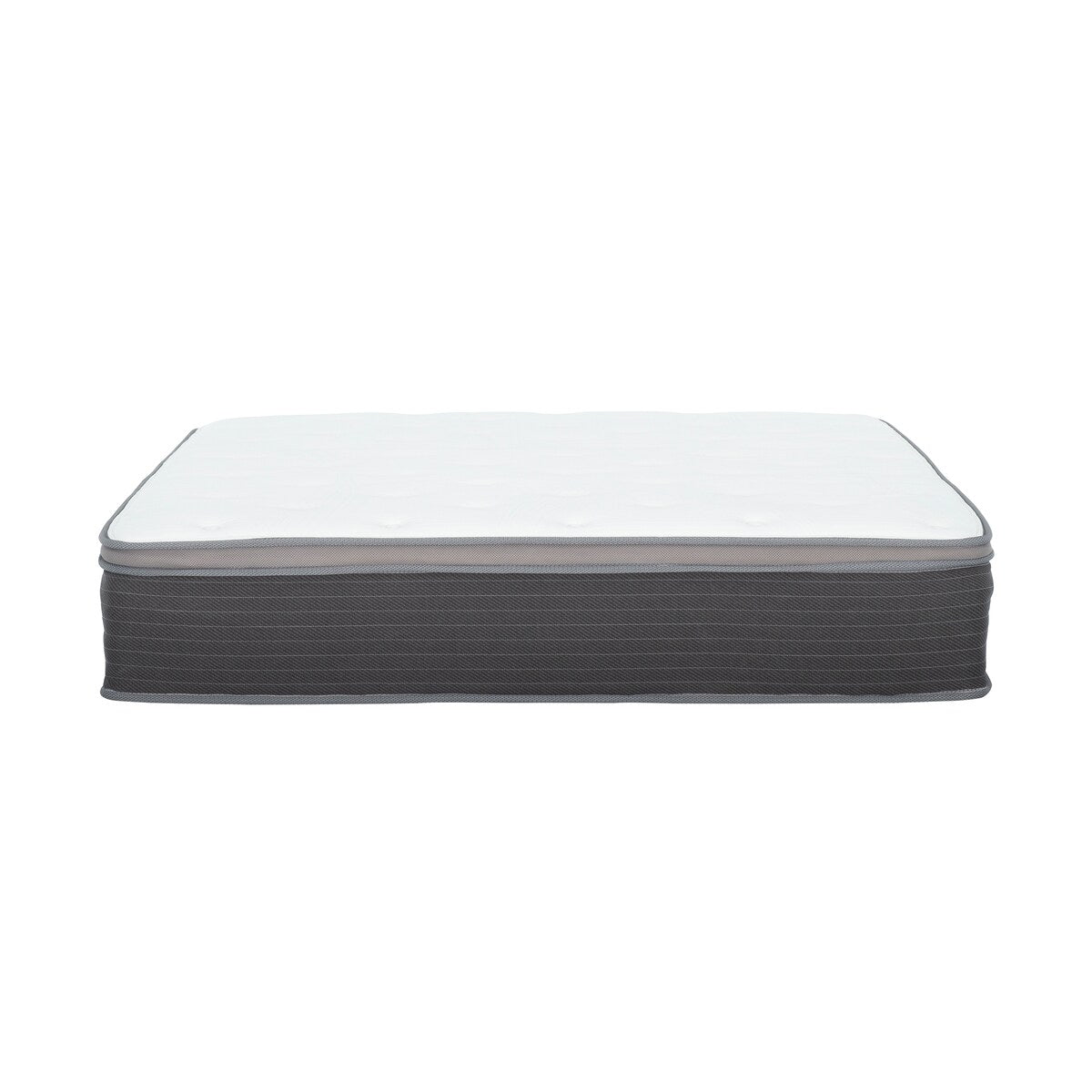 12 in. King Size Pocket Spring Hybrid Mattress Bed in a Box, Plush Euro Top Gel Memory Foam Mattress, White/Gray