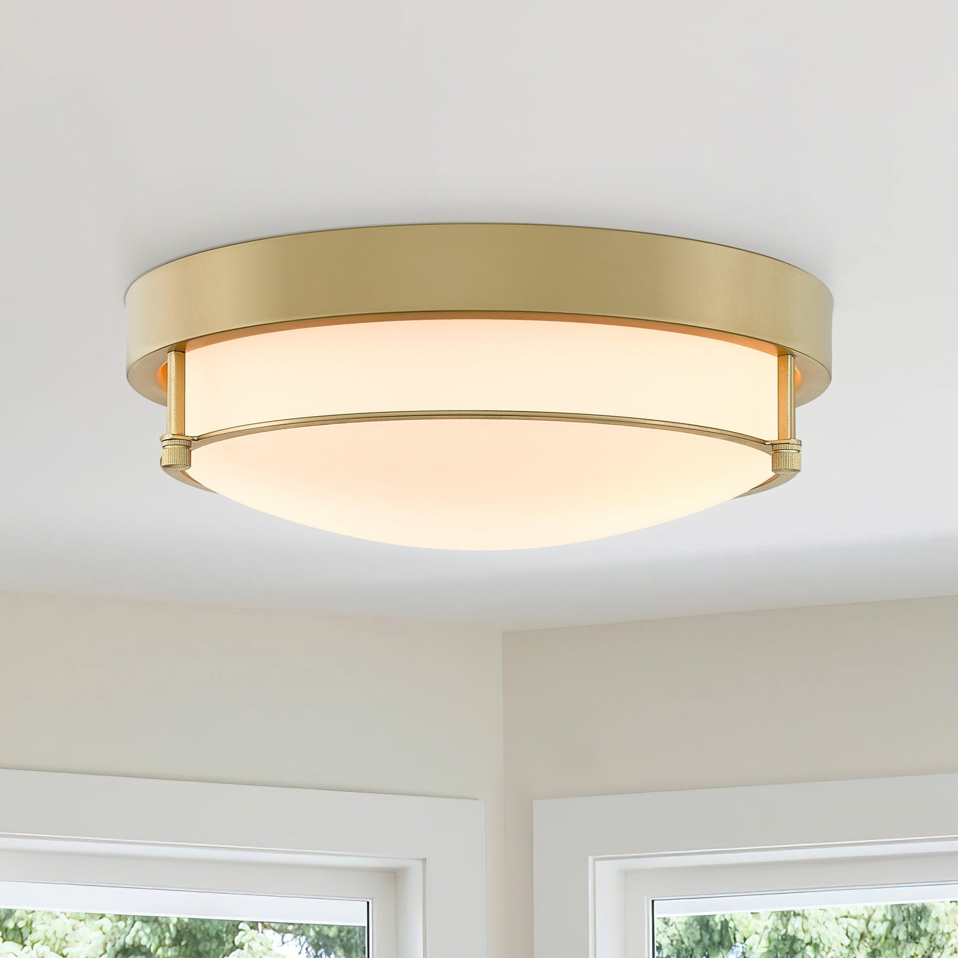 12 Inch 2-Light Flush Mount Light Fixture, Modern Ceiling Light
