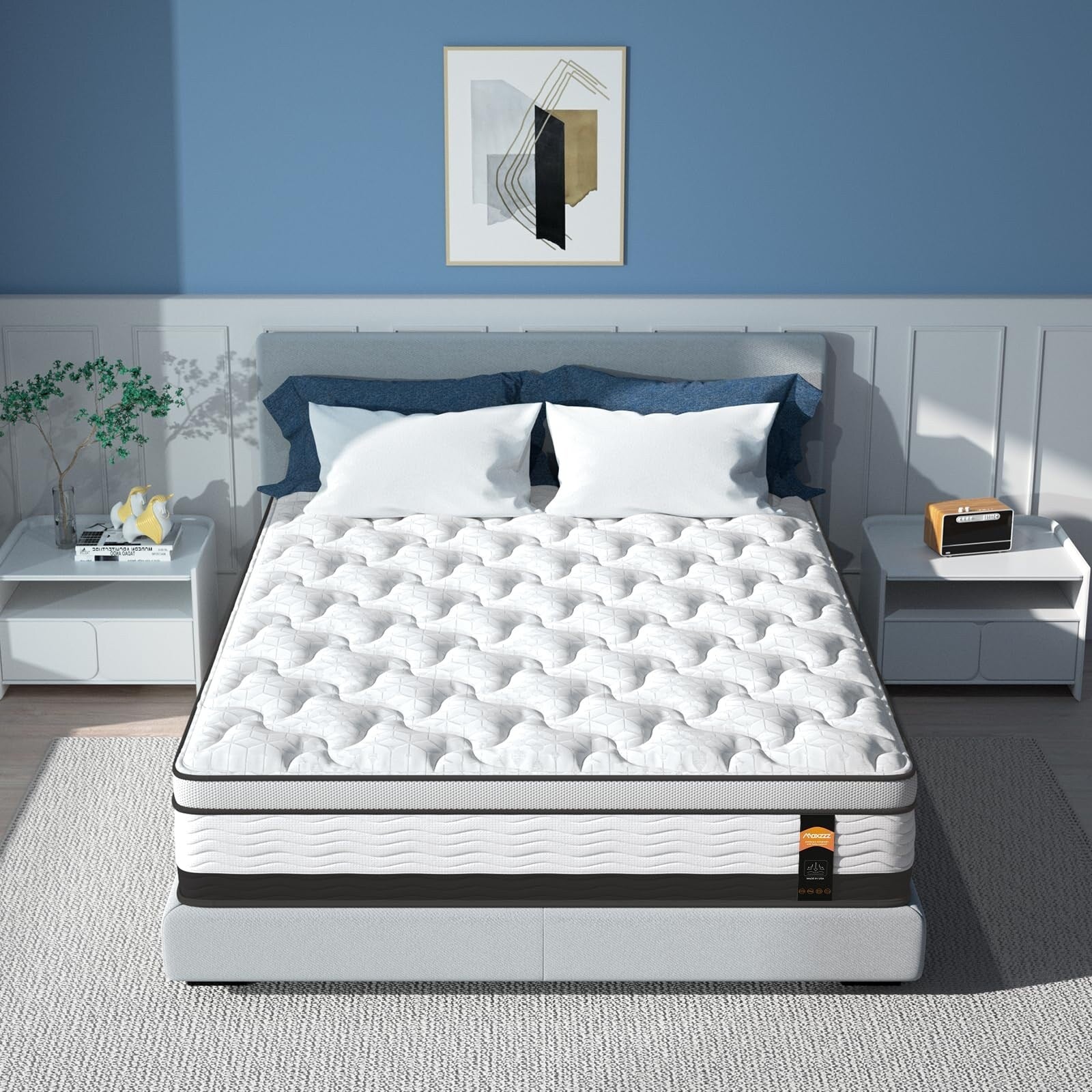 12 inch King Hybrid Mattress in a Box, Cooling Gel Infused Memory Foam and Pocket Spring Mattress, Medium Firm
