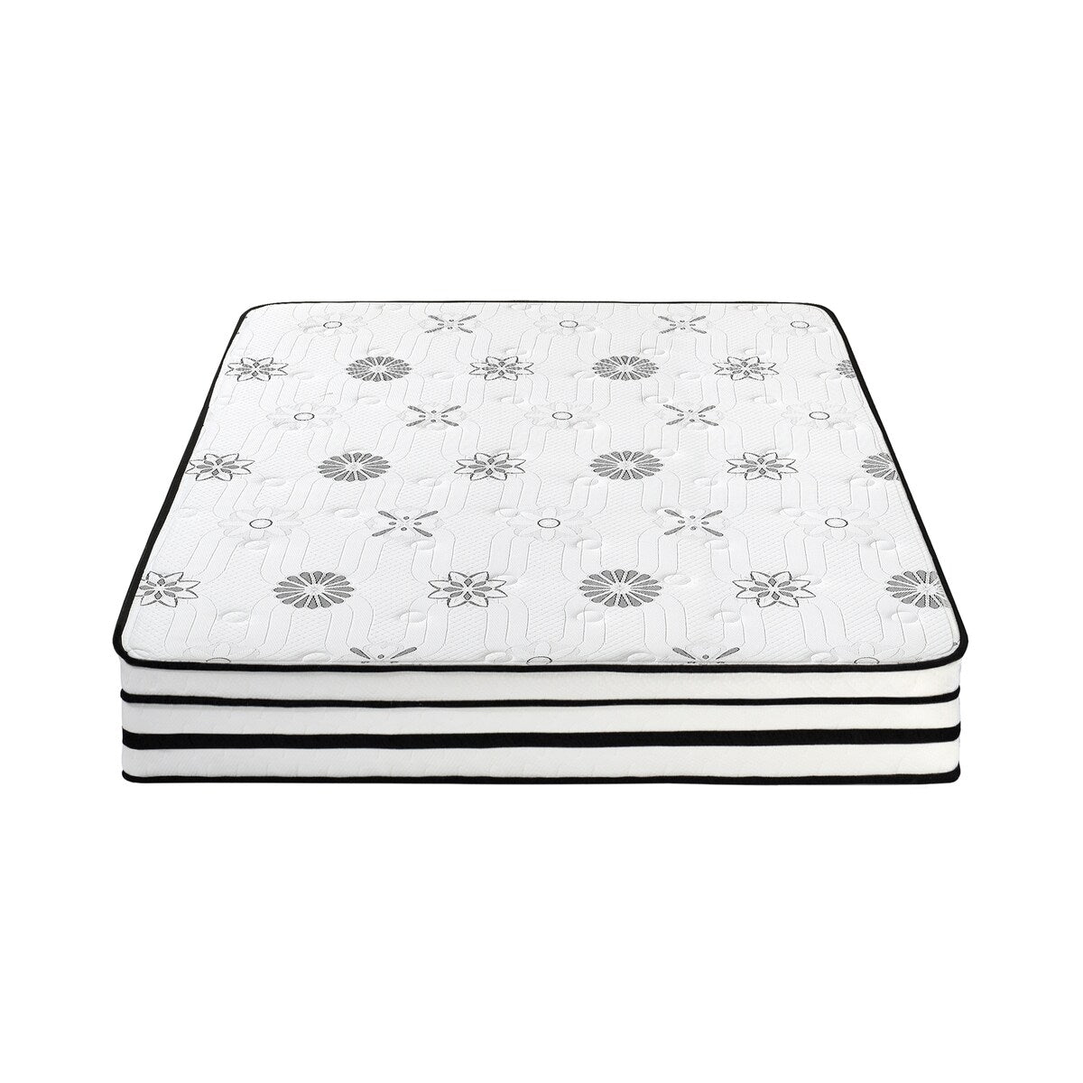 12 Full Mattress Highly Breathable Quilted Cover Hybrid Mattress, White, Plush Foam Mattress in a Box, Luxury Comfort Mattress