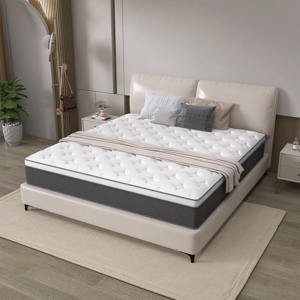 12 Hybrid of Cooling Gel Infused Memory Foam and Coils Mattress