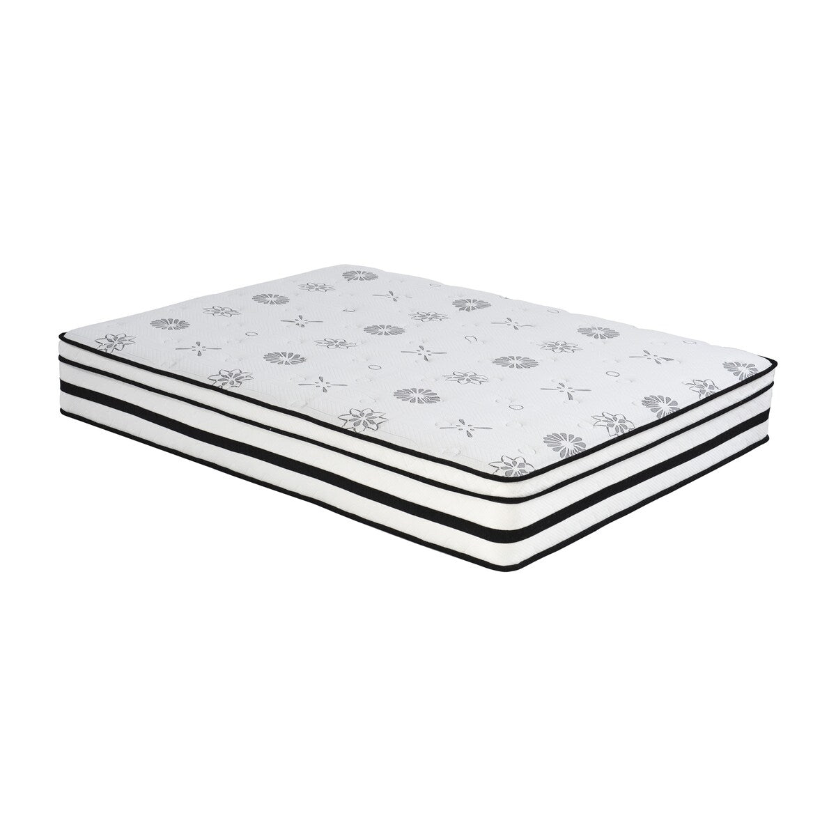 12 Queen Mattress Highly Breathable Quilted Cover Hybrid Mattress, White, Plush Foam Mattress in a Box, Luxury Comfort Mattress