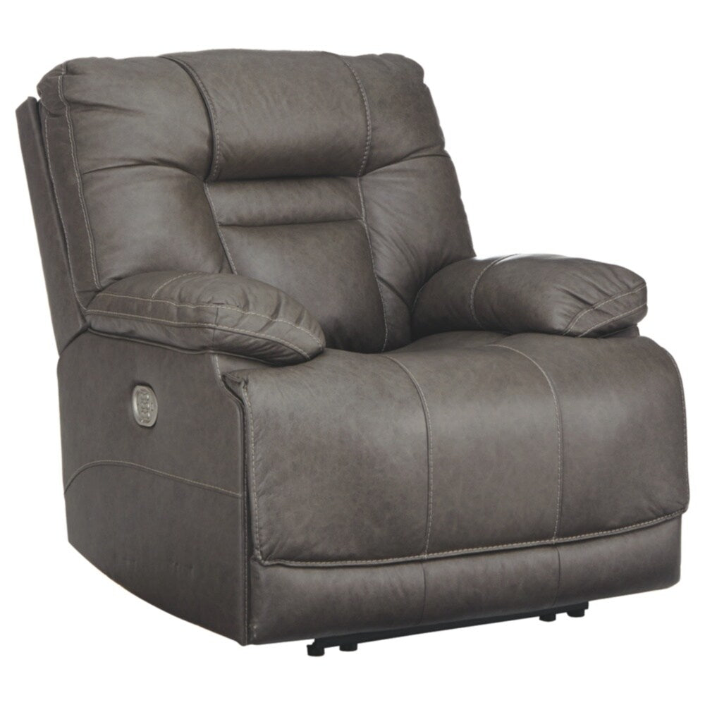 Wurstrow Contemporary Power Recliner Adjustable Headrest Smoke