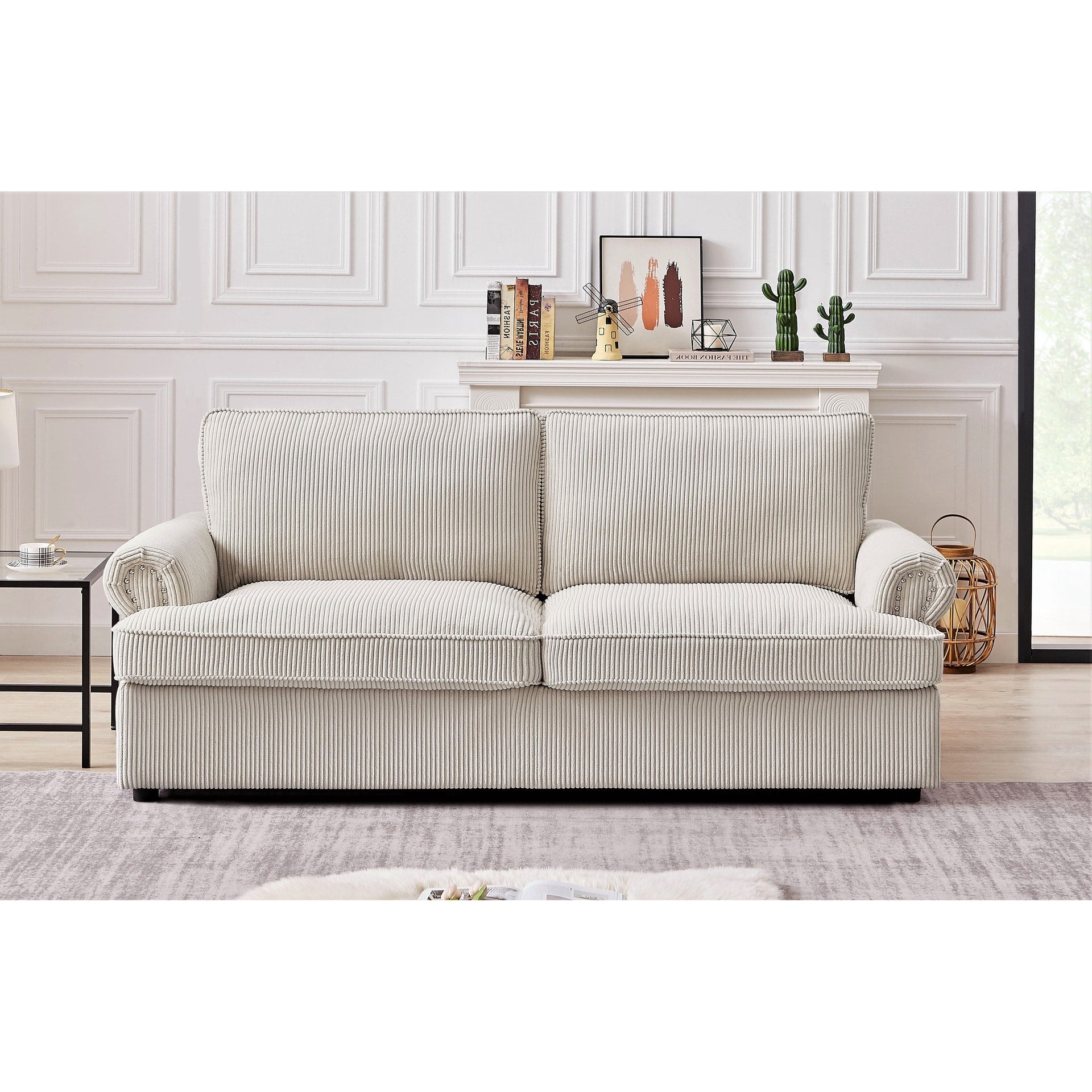 Viviana 76 inch Polyester Round Arm Sleeper Sofa