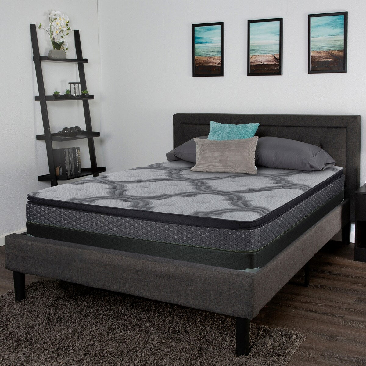 Vonna Grey and Black 15.5 Eastern King Mattress