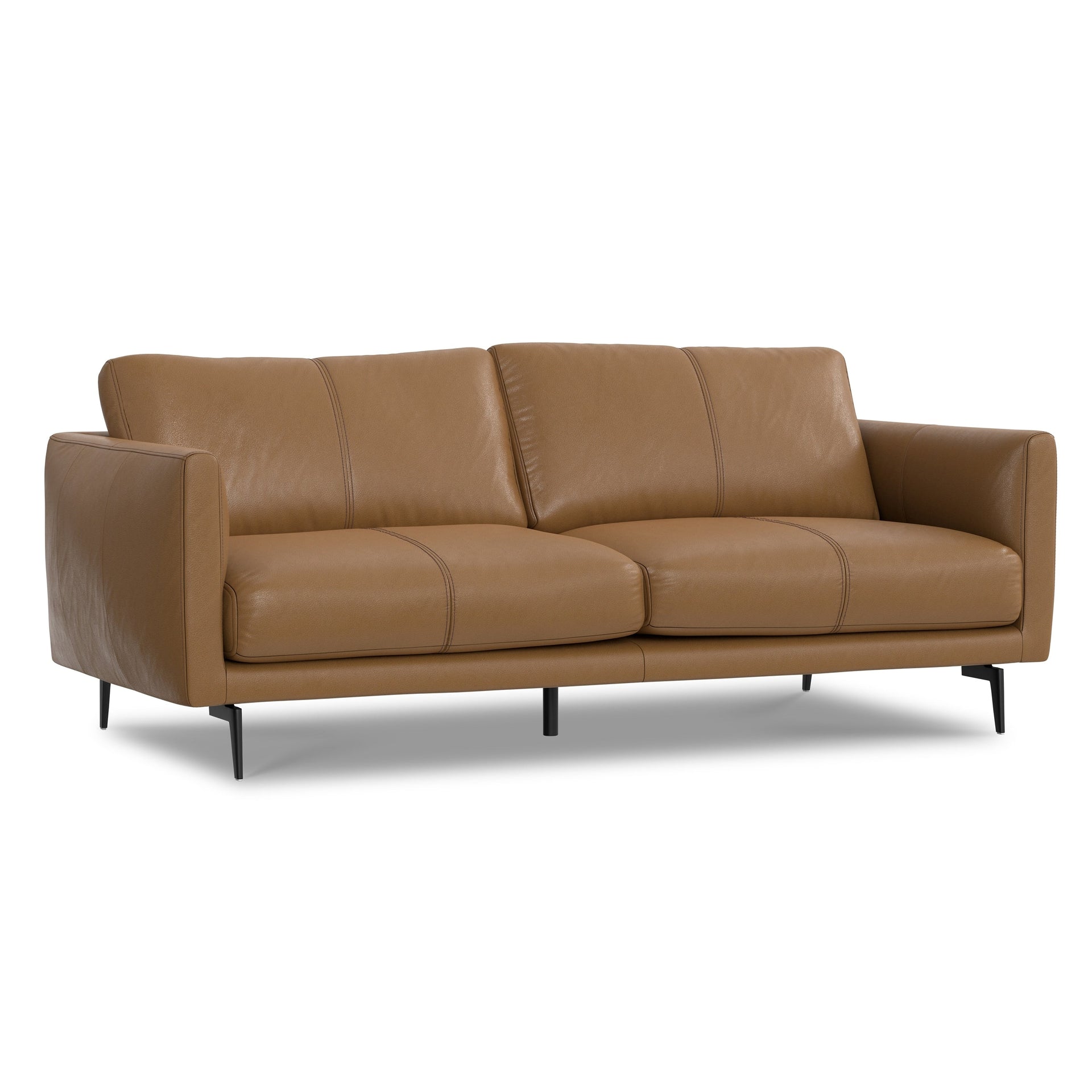 WYNDENHALL Danbury Modern Mid-Century 81 Wide Sofa in Genuine Leather