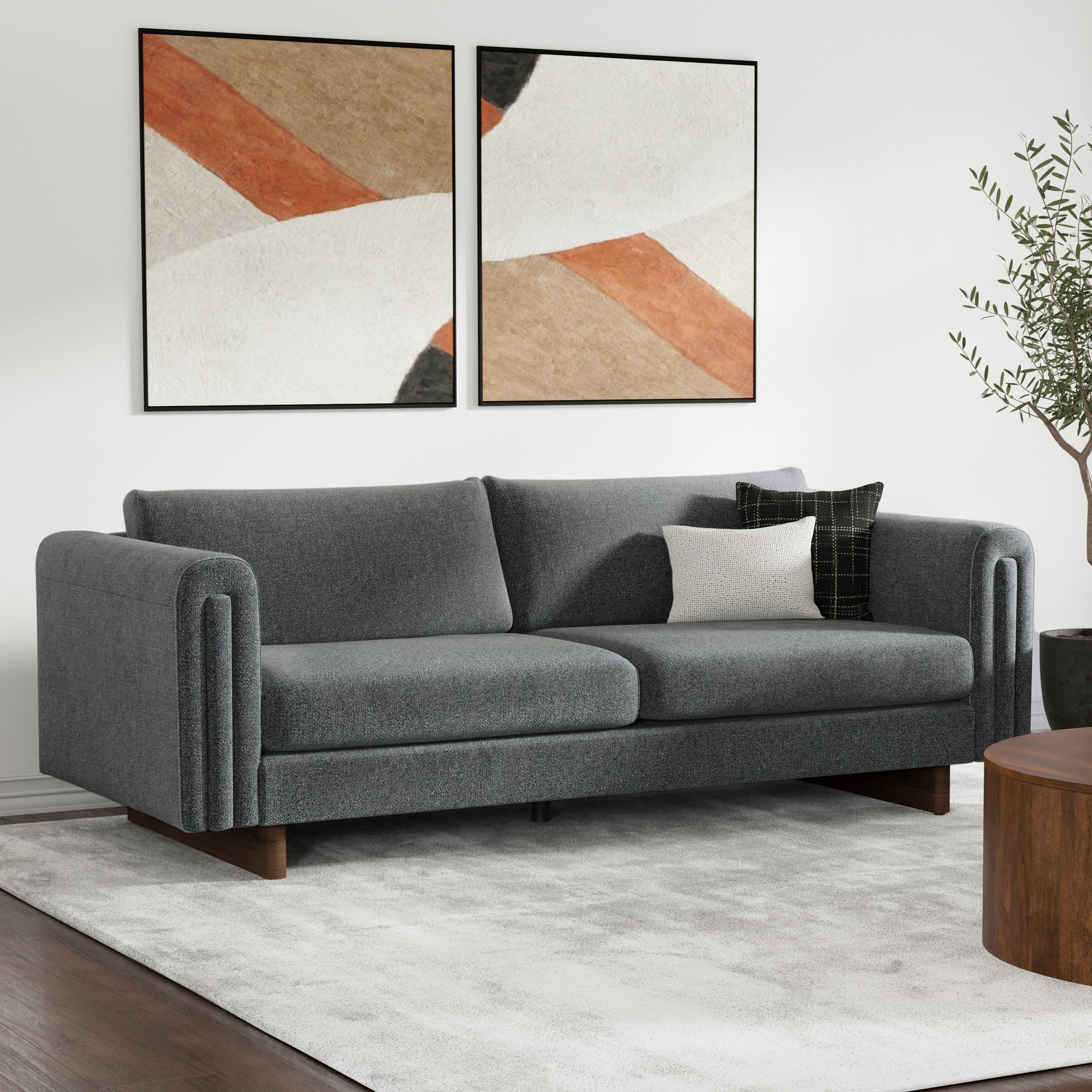 WYNDENHALL Drayton 84 Wide Contemporary Sofa in Tightly Woven Performance Fabric - 84 W x 38 D x 30 H,