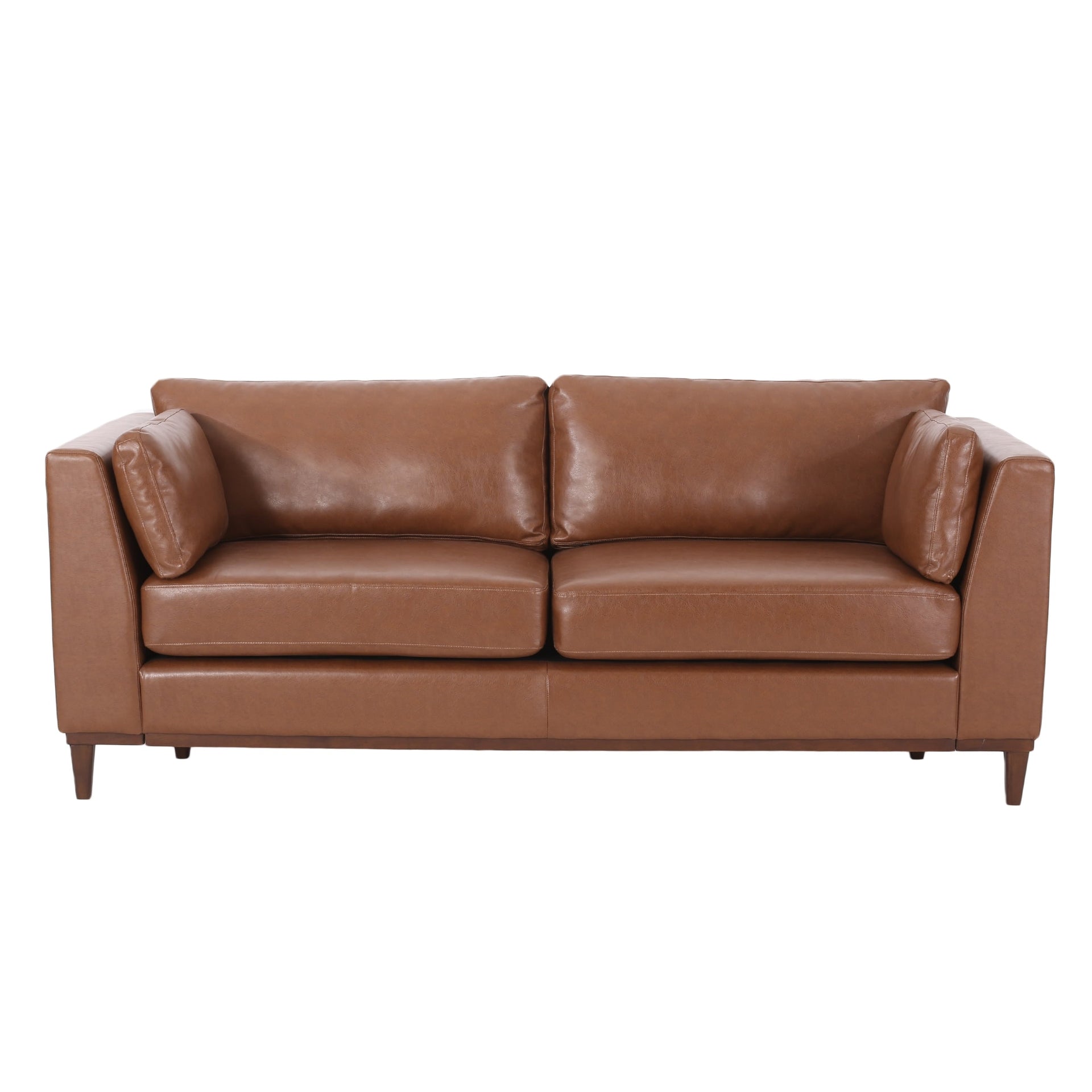 Warbler Faux Leather 3 Seater Sofa by Christopher Knight Home