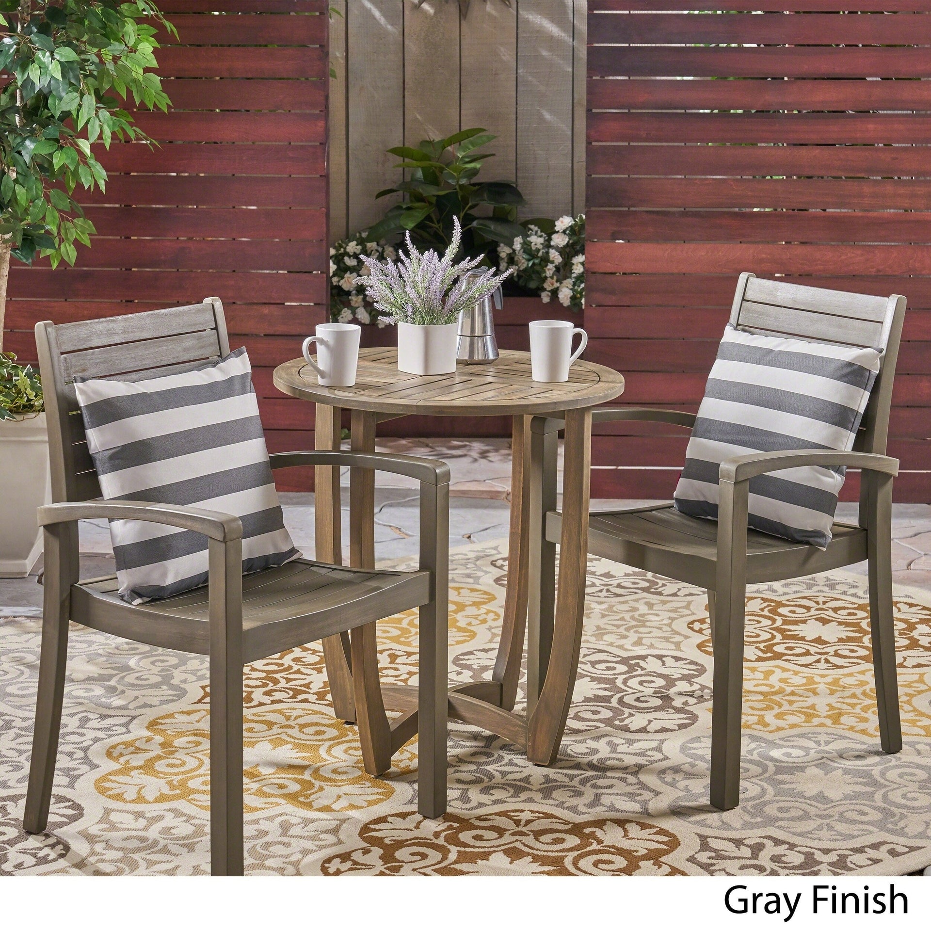 Waverley Outdoor 2-Seater Acacia Wood Bistro Set by Christopher Knight Home