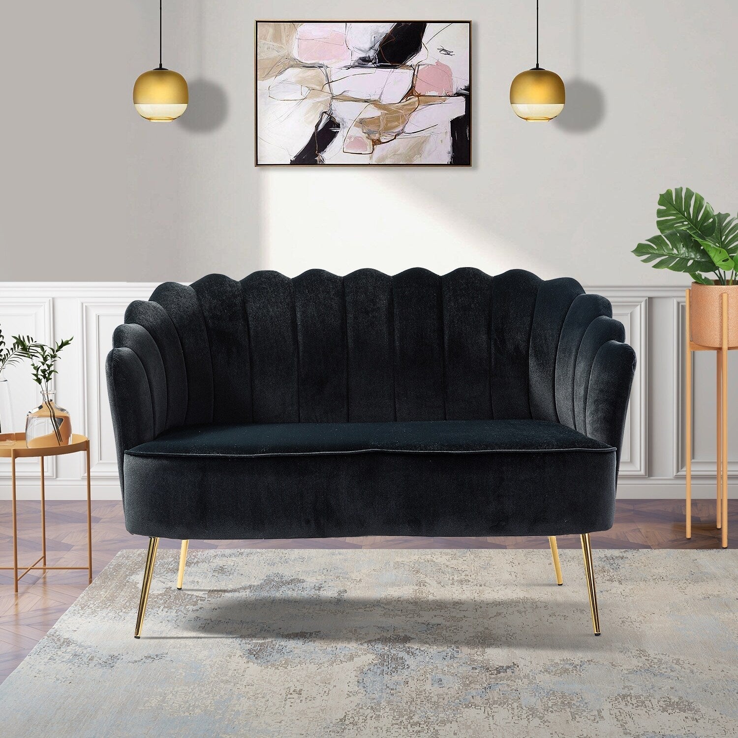 Xabier 52''Loveseat with Flower Shaped Back Design