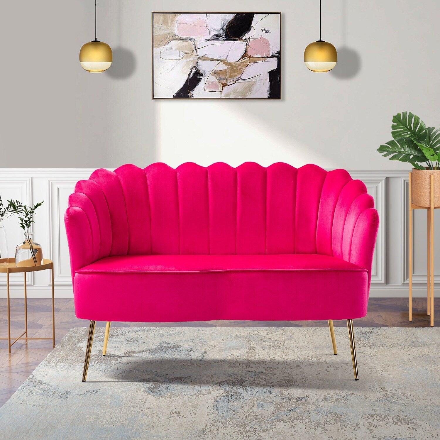 Xabier 52''Loveseat with Flower Shaped Back Design