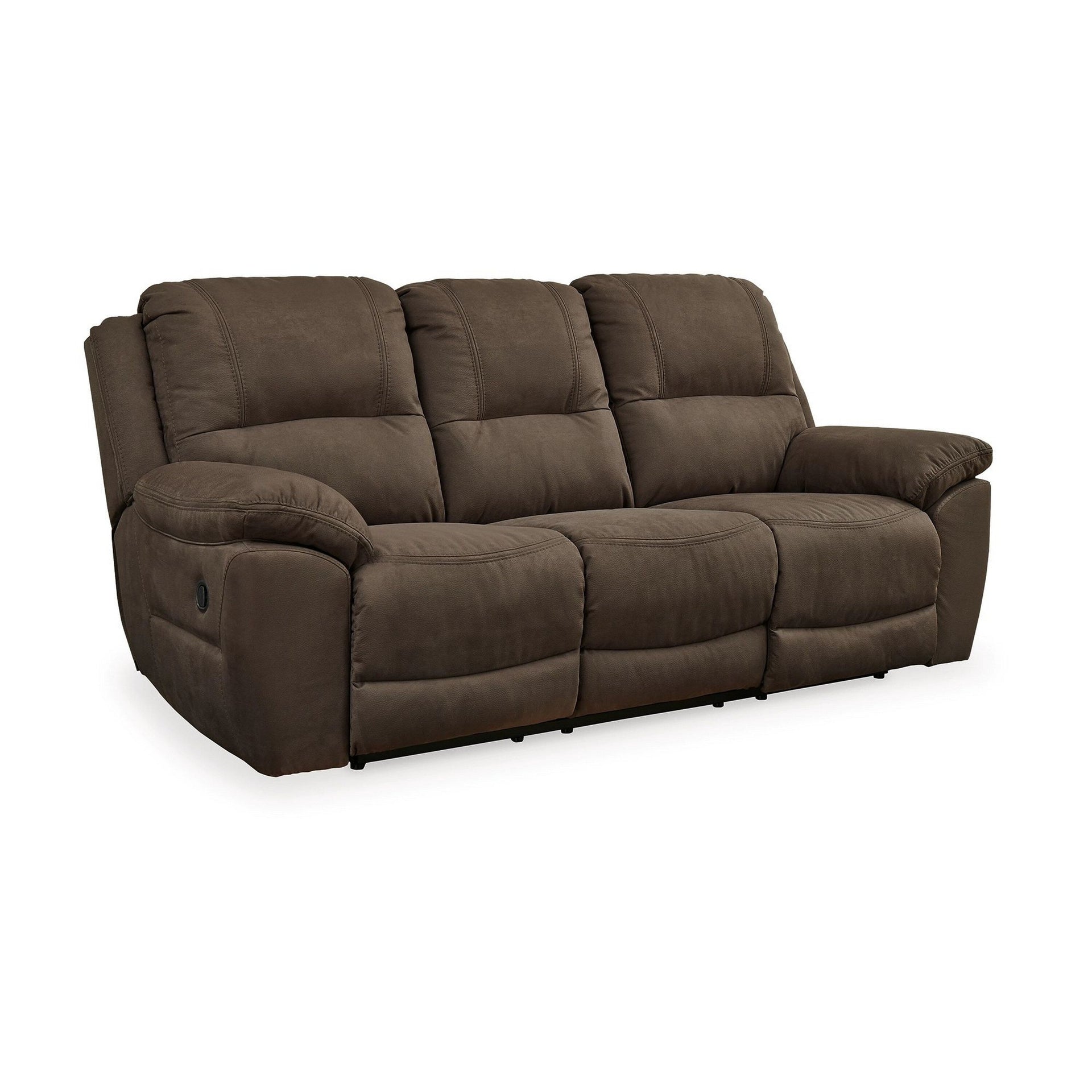 Zane Manual Recliner Sofa with Zero Wall, Brown Faux Suede 93 Inch