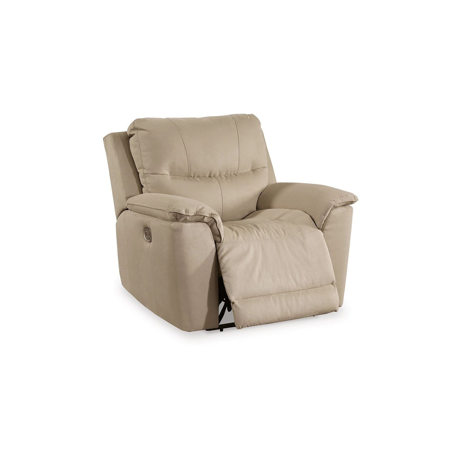 Zane Power Recliner Sofa Chair, USB Port, 91 Inch, Beige Faux Nubuck Suede