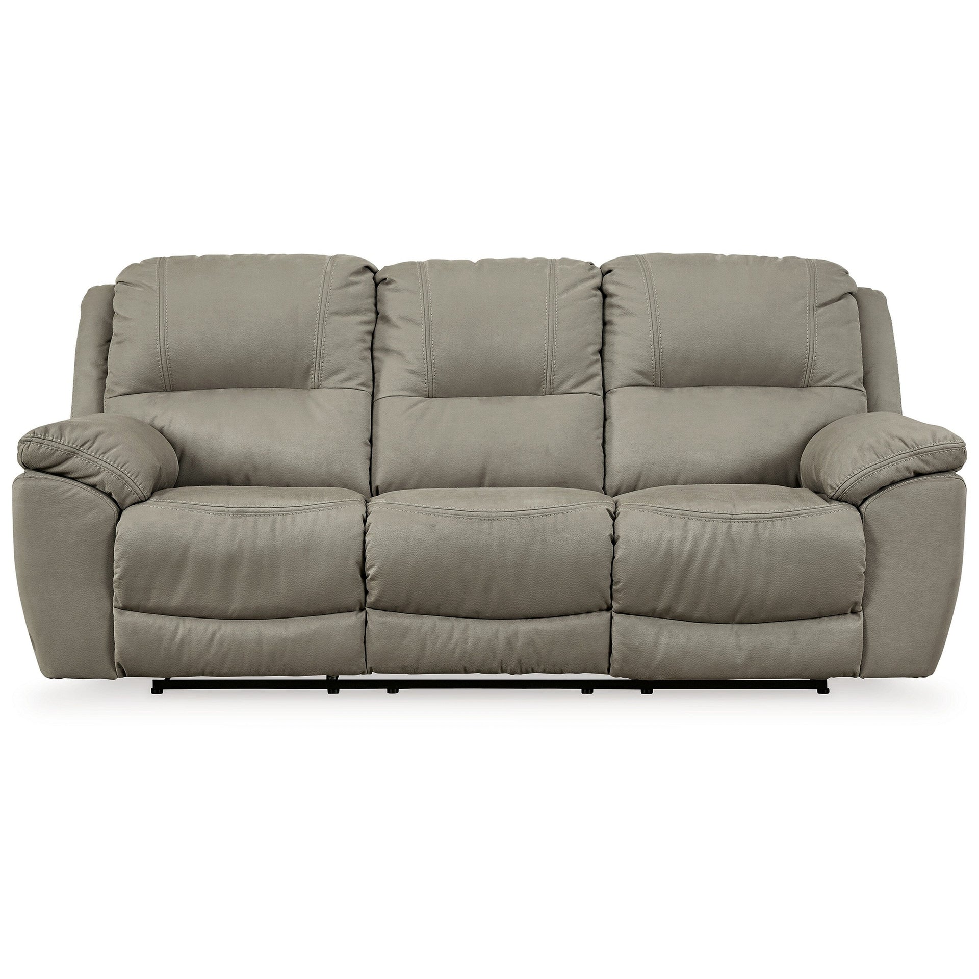 Zane Power Recliner Sofa, USB Charging Ports, Gray Faux Suede Suede
