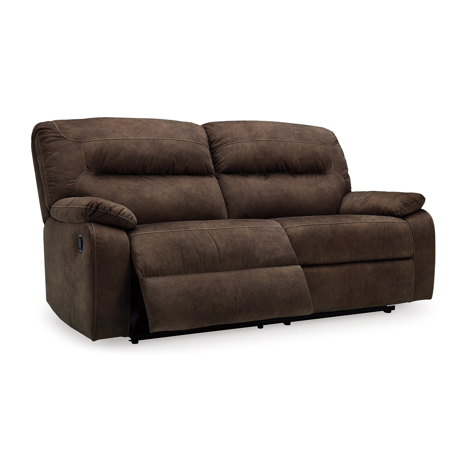 Zano 2 Seater Manual Recliner Sofa, Coffee Brown Faux Leather 76 Inch