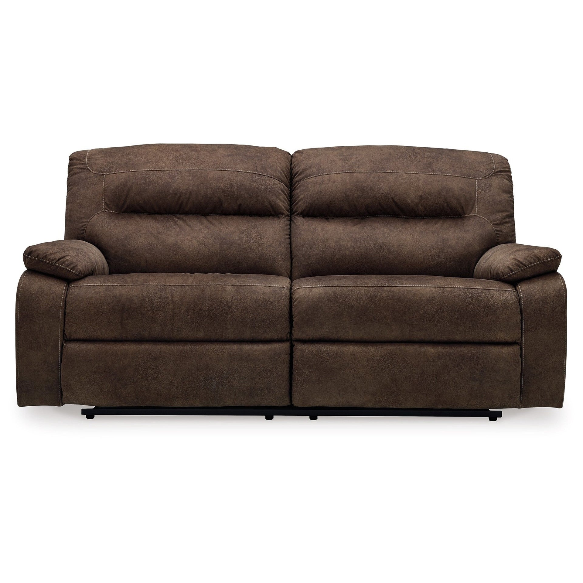 Zano 2 Seater Manual Recliner Sofa, Coffee Brown Faux Leather 76 Inch